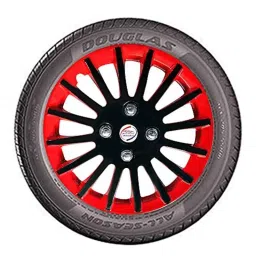 Auto Pearl 4 Pcs 14 inch ABS Black &a; Red Press Type Fitting Car Wheel Cover Set for Toyota Etios Liva image 4