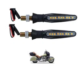 Kozdiko 4 Pcs Plastic Front &a; Rear Side Sleek Yellow Bike Indicator Set for Indian X Road Master-picture-19