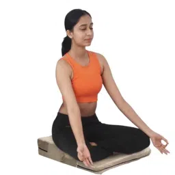 Kawachi High-Density Foam Beige Comfortable Floor Pillow Yoga Meditation Seat Cushion, KAW_KW115-BEIGE image 1