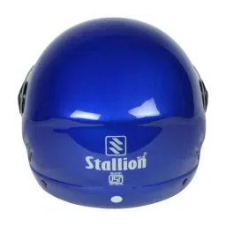 Stallion BLK K10 Open Face Royal Blue Motorbike Helmet, Size: M image 3