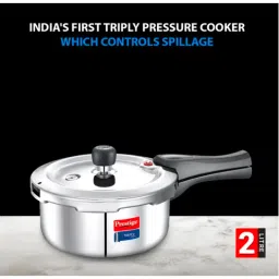 Prestige Svachh 3 Litre Silver Stainless Steel Pressure Cooker with Tri-Ply Layer &a; Deep Lid image 3