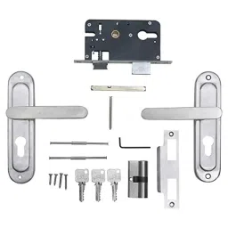 Saze Stainless Steel Matt Finish Cylinder Plate Both Side Key Mortise Door Lock Set with 3 Keys, LB-304 image 4
