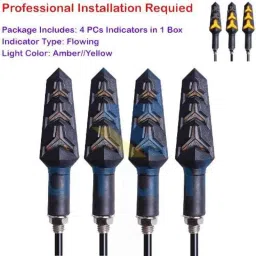 Ramanta 4 Pcs Amber Front &a; Rear LED Indicator Light Set for Jawa Universal Bike image 4