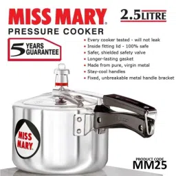 Hawkins Miss Mary 2.5 Litre Pressure Cooker, MM25 (Pack of 3) image 3