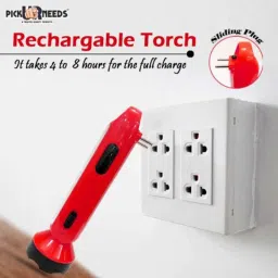 Pick Ur Needs 5W 18 SMD Red Rechargeable LED Torch Cum Emergency Light, Pick-692 image 5