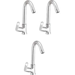 IRIS Prime Brass Chrome Finish Swan Neck Basin Tap (Pack of 3)-picture-14