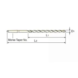 YG-1 DL610 13.5x410mm HSS Extra Long Worm Pattern Morse Taper Shank Twist Drill, DL610135 image 2