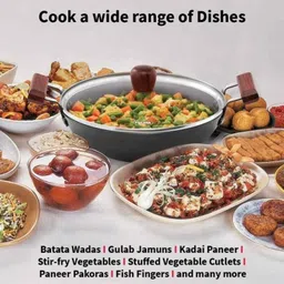 Hawkins Futura 2.5 Litre 25cm Round Bottom Fish Fry Kadhai with Glass Lid, AFFK 25G (Pack of 5) image 5