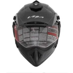 Vega Off Road Gloss Black Motocross Motorbike Helmet, Size (L, 580 mm) image 2