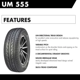 Ultra Mile 155/70/R13 Rubber Tubeless Car Tyre, UM555 image 2