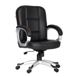 Da URBAN Rebound Black Mid Back Revolving Leatherette Ergonomic Executive Chair for Home &a; Office-picture-45
