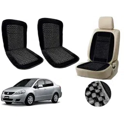 Auto Pearl PU, Velvet &a; Wooden Beads Black Rectangular Seat Cushion for Maruti Suzuki SX4 (Pack of 2 )-picture-23