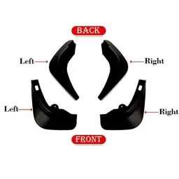 Auto Pearl 4 Pcs ABS Black Front &a; Rear Cup Type Mud Flaps Car Splash Guard Set for Ford Figo 2019 image 3