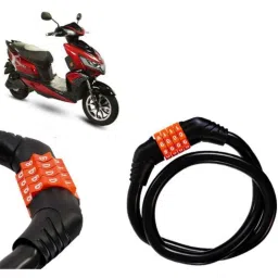 Auto Pearl Black &a; Orange 4 Digit Anti-Theft Combination Number Lock for Praise-picture-13