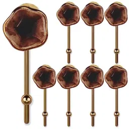 Screwtight 130mm Ceramic Brown &a; Gold Multipurpose Crackle Glaze Hook with Brass Effect, AZ-CHK001ST-BR-8 (Pack of 8)-picture-13