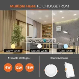 Orient 6W Cool White Round Trim Recess Backlit Panel LED Ceiling Light image 2