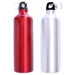 Blessed 500ml Aluminum Red &a; Silver Sports Water Bottle with Carabiner (Pack of 2)-picture-26