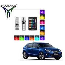 Kozdiko 2 Pcs T10 LED RGB Car Interior Fancy/Parking Remote Control Light Set for Toyota Glanza-picture-17