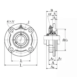NTN 35x72x29mm 4-Bolt Round Flanged Unit, C-UKFC207D1 image 2