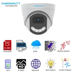 Cybernautt 3MP Full HD Indoor &a; Outdoor Network IP Combo Kit with 10Ch NVR, 4Dome HD Camera, 4Ch POE, 100m Copper LAN Cable, Connector &a; 1TB HDD image 3