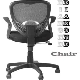 Vizolt Diamond Black Low Back Natural Fiber &a; Mesh DIY Office Chair with Fixed Armrest image 4