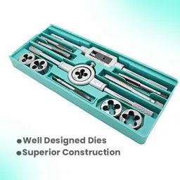 Krost 12Pcs Threading Tap &a; Die Set M6-M12,Metric Sizes,Tap &a; Dies With Tap Wrench &a; Round Die Handle Complete Set image 5