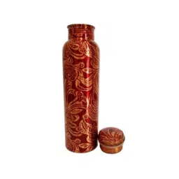 Healthchoice 750ml Copper Red Leaf Printed Water Bottle image 2