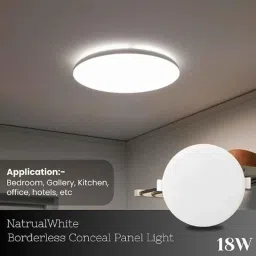 D&s;Mak 18W Natural White Round Borderless Led Panel Light with Adjustable Base (Pack of 10) image 5