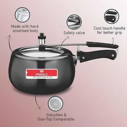 Pringle Natura 3 Litre Hard Anodized Black Matt Induction Base Pressure Cooker image 2