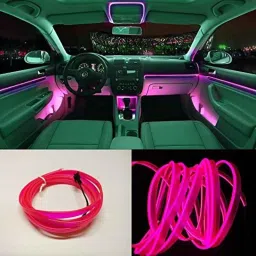 Kozdiko 12V 5m Pink Car Interior Decor Neon Strip Light for Skoda Octavia image 2