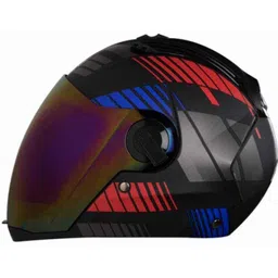 Steelbird SBA-2 Robot Matt Black &a; Red with Blue Helmet, Size (Large, 600mm) image 2