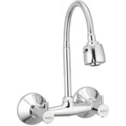 Tapglow Brass Silver Chrome Finish Wall Mounted Sink Mixer with SS304 Flexible Chrome Spout-picture-34