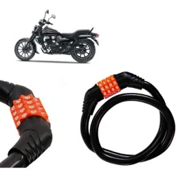 Auto Pearl Black &a; Orange 4 Digit Anti-Theft Combination Number Lock for Avenger 400 BS6-picture-45