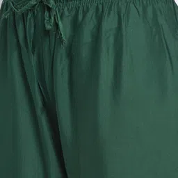 Jinfo Women Beige & Green 2 Flared Knitted Ethnic Palazzos image 3