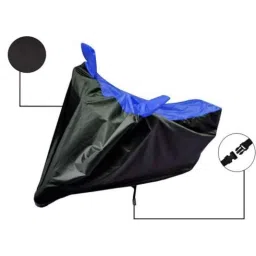 Riderscart Polyester Black &a; Blue Waterproof Two Wheeler Body Cover with Storage Bag for Hero Karizma ZMR STD image 5