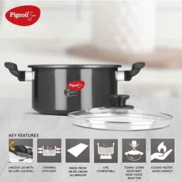 Pigeon Swift 4L Aluminium Induction Bottom Hard Anodized Pressure Cooker, 12779 image 4