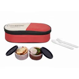 Carrolite 400ml 2-in-1 Red &a; Black Plastic Lunchbox, Black_P-03-picture-12