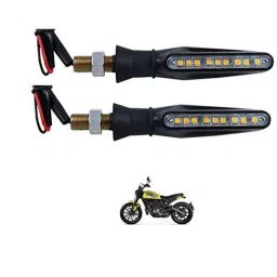 Kozdiko 4 Pcs Plastic Front &a; Rear Side Sleek Yellow Bike Indicator Set for Ducati Scrambler-picture-48