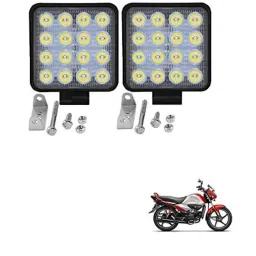 Kozdiko 2 Pcs 48W 16 LED Square Bright Beam White Fog Light Set for Hero Splendor iSmart, koz_92881-picture-22