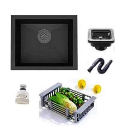 Zap Millennium 24x18x10 inch Stainless Steel Black Matte Finish Square Single Bowl Kitchen Sink-picture-8