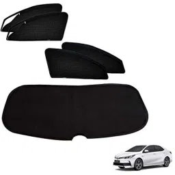 Kozdiko 5 Pcs Polyester Magnetic Zipper Car Sunshade Set with Dicky Curtain for Toyota Corolla Altis-picture-21