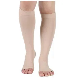 Medtex Cotton Class-2 Varicose Vein Below Knee Beige Compression Stockings, Size: M-picture-37