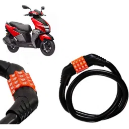 Auto Pearl Black &a; Orange 4 Digit Anti-Theft Combination Number Lock for NTORQ-picture-29