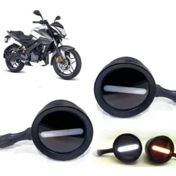 Auto Pearl 2 Pcs 12V Black Bike Front LED Indicator Light Set for Bajaj Pulsar 200NS, F053-picture-21