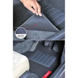 Elegant Cord Black Carpet Car Mat Mahindra Marazzo M2 image 4