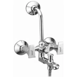 Gold Bell Fusion Brass Silver Wall Mounted Chrome Finish 3 in 1 Bathroom Wall Mixer, BR81_28 image 2