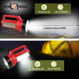 Pick Ur Needs 100W 24 SMD Red Rechargeable LED Torch Cum Emergency Light with Hanging Point, PUN-6113 image 3