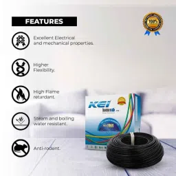KEI 1.5 Sqmm Single Core Homecab FR Black Copper Unsheathed Flexible Cable, Length: 180 m image 2