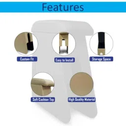 SureStrive Wooden &a; Rexine Beige Custom Fit Car Arm Rest for Toyota Hyryder All Model image 3