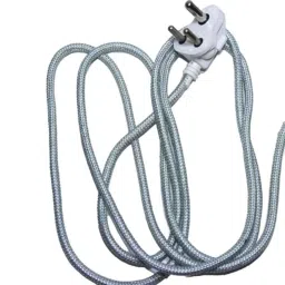 Super GEC 3 Pin 2 Core Cotton Protected Copper Grey Power Cable, 23/60, Length: 2.25 m-picture-26